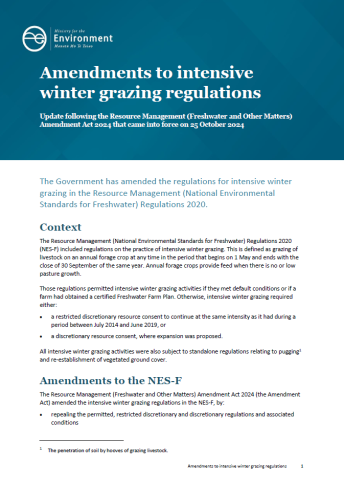 amendments to intensive winter grazing regulations v2